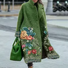 Abrigo de Lana con Estampado - TOKO Directo a tu Puerta
