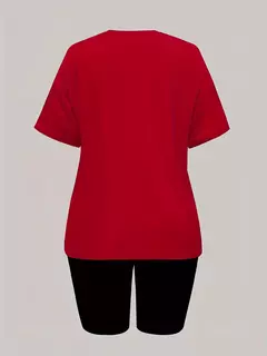 Conjunto de dos piezas con estampado de bandera de Estados Unidos para mujer - tienda en línea