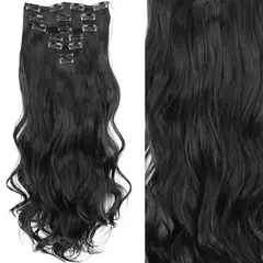 Extensión de Pelo Largo y Liso Natural 16 Clips - tienda en línea