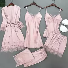 Pijamas de Satén de Encaje
