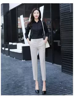 Imagen de Pantalones de traje de cintura alta para mujer
