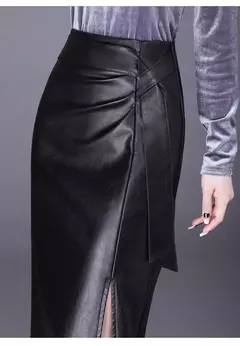 Falda ajustada de cuero PU para mujer - comprar en línea