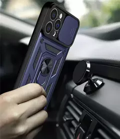 Funda de lujo con anillo magnético para iphone.