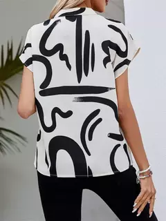 Camisa informal con manga de murciélago y estampado para mujer - comprar en línea