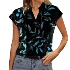 Imagen de Camiseta de manga corta para mujer, con ligreo estampado