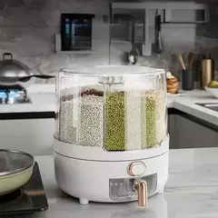 Imagen de Caja de Almacenamiento de Granos sellada a prueba de insectos y humedad, tanque de arroz, almacenamiento de alimentos, 360 °