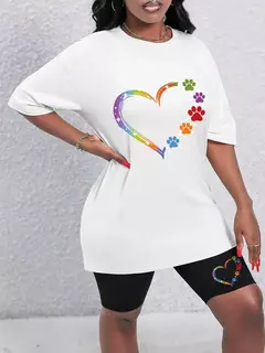 Conjunto de dos piezas con estampado de pies coloridos para mujer - comprar en línea