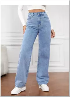 Pantalones vaqueros rectos para mujer de cintura alta