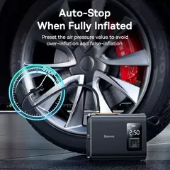 Inflador de neumáticos portátil para coche, compresor de aire de 250W