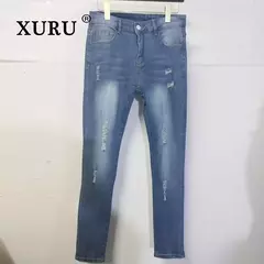 Jeans Delgados Rasgados - comprar en línea