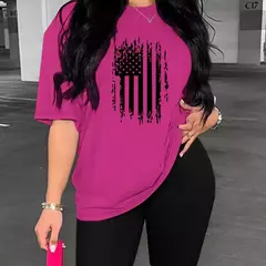 Conjunto de dos piezas con estampado de bandera de Estados Unidos para mujer - TOKO Directo a tu Puerta