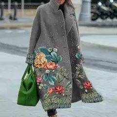 Abrigo de Lana con Estampado - tienda en línea