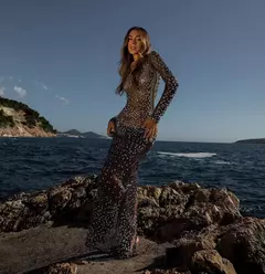 Vestido de Malla Transparente Brillos - comprar en línea