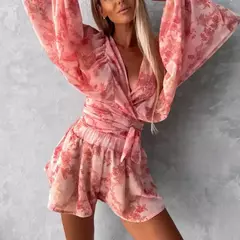 Mono de manga larga con estampado florar ideal para el verano en playa - comprar en línea