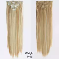 Extensión de Pelo Largo y Liso Natural 16 Clips - tienda en línea