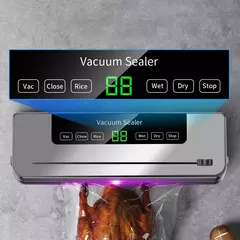 Imagen de Sellador al vacío eléctrico para alimentos secos y húmedos.