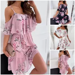 Vesitido con estampado de flores para mujer - tienda en línea