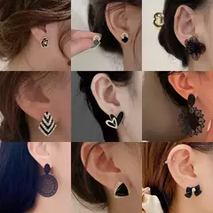 Pendientes Flores Negras