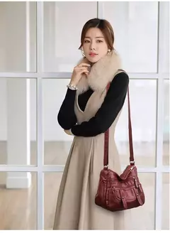 Bolso de hombro de cuero de lujo para mujer, bandolera de diseñador, a la moda, - TOKO Directo a tu Puerta