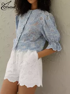 Camisa con Estampado Azul - comprar en línea