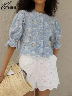 Camisa con Estampado Azul - comprar en línea
