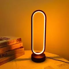 Lámpara de anillo para dormitorio, luz LED de noche con atenuación de tres col