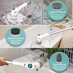 Cepillo de Limpieza Eléctrico Multifuncional cocina, baño, inodoro, fregadero, cepillo de limpieza del hogar, 8 en 1 - tienda en línea