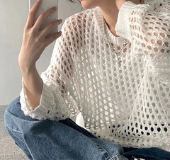 Camisa de manga larga ahuecadas para mujer - tienda en línea