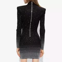 Vestido Ajustado Manga Larga (Diamantes) - tienda en línea