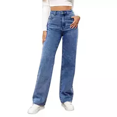 Pantalones vaqueros rectos para mujer de cintura alta