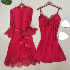 Pijamas de Satén de Encaje