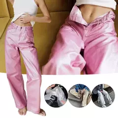 Pantalones Rectos Metálico - TOKO Directo a tu Puerta