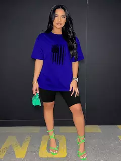 Conjunto de dos piezas con estampado de bandera de Estados Unidos para mujer en internet