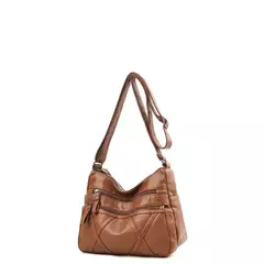 Imagen de Bolso de hombro de cuero de lujo para mujer, bandolera de diseñador, a la moda,