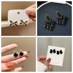 Imagen de Pendientes Flores Negras