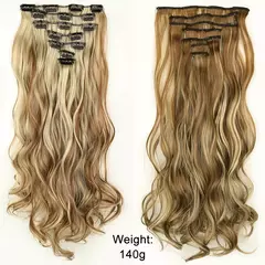 Extensión de Pelo Largo y Liso Natural 16 Clips