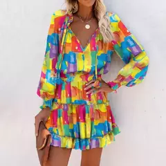 Vestido corto con estampado Floral para mujer