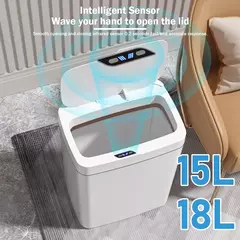 Cubo de basura con Sensor inteligente para cocina y baño, papelera impermeable - tienda en línea