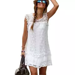 Vestido corto informal de verano sin mangas para mujer - tienda en línea
