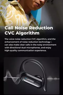 Imagen de Lenovo-auricular inalámbrico XT60, dispositivo inteligente con reducción de ruido.