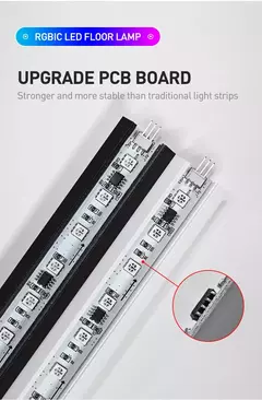 Lámpara de pie LED RGBIC de 180CM, luz de esquina moderna