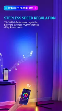 Lámpara de pie LED RGBIC de 180CM, luz de esquina moderna - comprar en línea