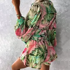 Mono de manga larga con estampado florar ideal para el verano en playa - TOKO Directo a tu Puerta