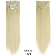Extensión de Pelo Largo y Liso Natural 16 Clips