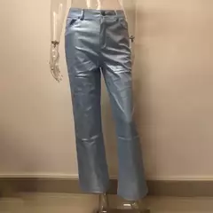 Pantalones Rectos Metálico