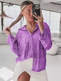Blusa con Lentejuelas Manga Larga Noche - TOKO Directo a tu Puerta