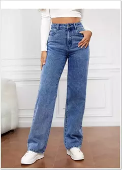 Pantalones vaqueros rectos para mujer de cintura alta - comprar en línea
