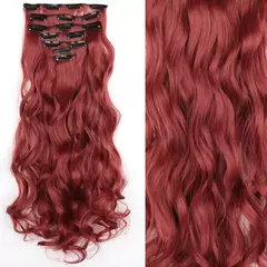 Extensión de Pelo Largo y Liso Natural 16 Clips