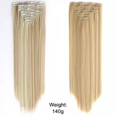 Extensión de Pelo Largo y Liso Natural 16 Clips - comprar en línea