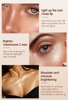 Colorete multiusos 3 en 1, Brillo Facial tinte para ojos, mejillas y labios, resistente al agua. - TOKO Directo a tu Puerta